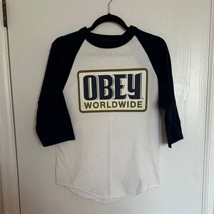 Throwback Obey Baseball Tee